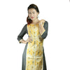 Jenifry Yellow and ash kurthi top