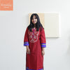 Red Kurthi Top with coding work