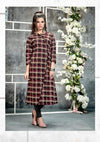 Purple chequered winter kurthi