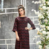 Maroon chequered winter kurthi