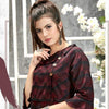 Maroon chequered winter kurthi