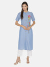 Light Blue Straight Kurtha
