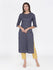 Navy Blue Straight Kurtha