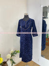 Navy Blue Velvet Kurthi for winter