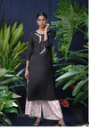 Black Embroidered Kurtha and Palazzo Set