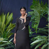 Black Embroidered Kurtha and Palazzo Set