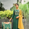 Green Embroidered Kurtha Pant Dupatta Set