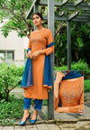 Orange Embroidered Kurtha Pant Dupatta Set