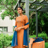 Orange Embroidered Kurtha Pant Dupatta Set