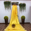 Yellow Paper Silk Designer Embroidered Saree