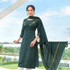 Dark Green Kurtha Pant Dupatta Set